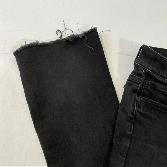 All Saints Black Heidi Crop Flare Raw Hem Jean - Picture 7 of 11